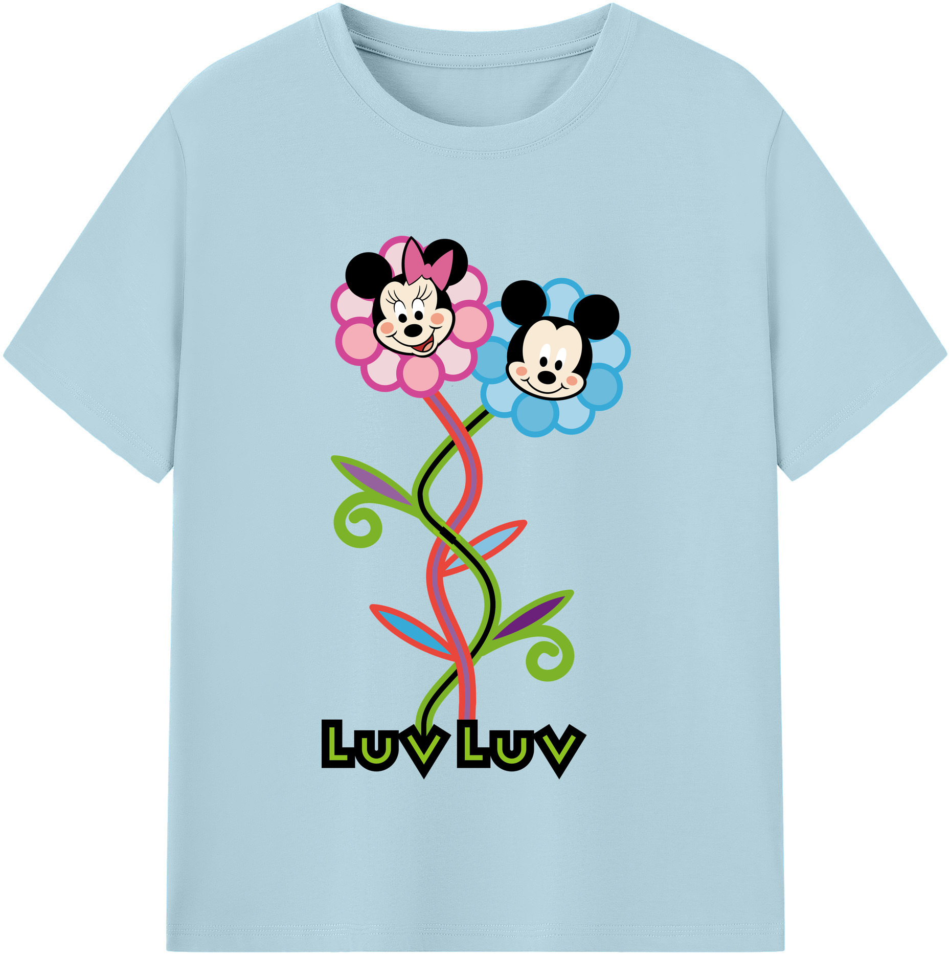 （画像用） ミッキーマウス Mickey Mouse 綿100％半袖Tシャツ（フロントプリント）